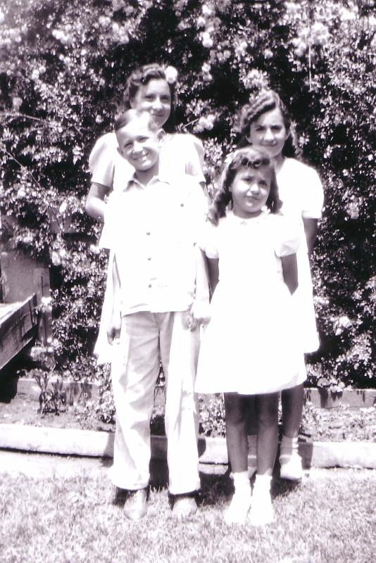 Angelo Bergamo and cousins Verlene, Celeste and Angie Cherubini.JPG